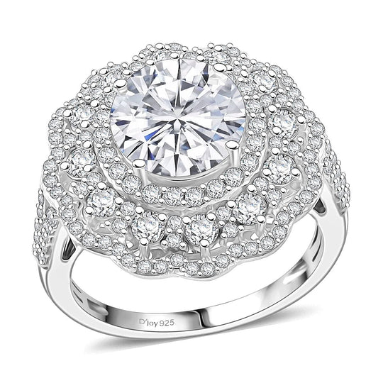 D'Joy Moissanit Ring 925 Silber rhodiniert (Größe 16.50) ca. 4.71 ct