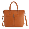 Echtleder Crossbody Tasche, Reißverschluss vorne, 31x12,5x29cm, Braun
