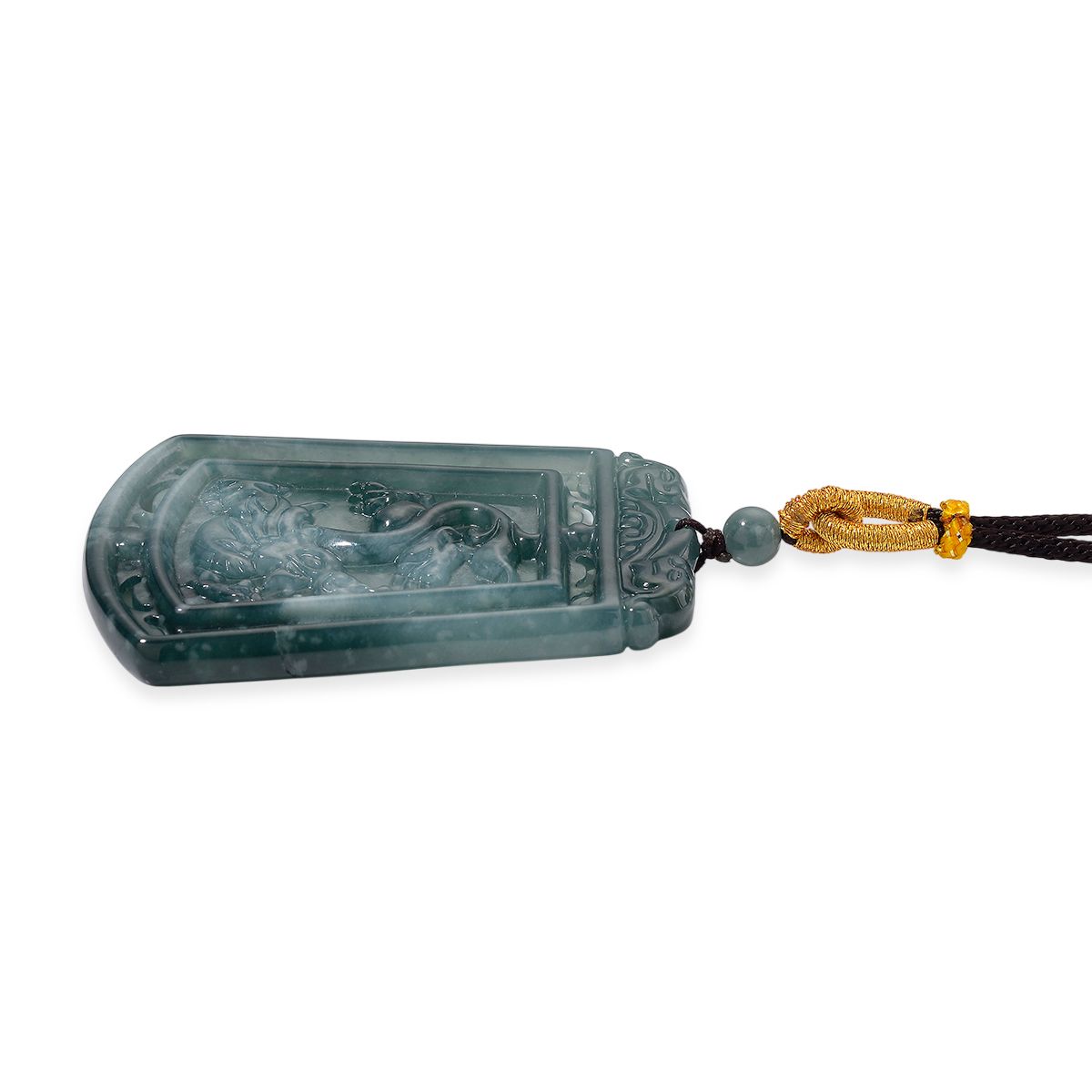 EXTREM SELTEN - Natürlicher Olmek Jadeit Geschnitzter Drache und Phönix Kette Flexibles cm ca. 130.00 ct