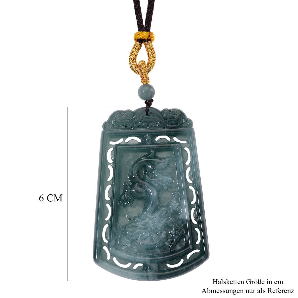 EXTREM SELTEN - Natürlicher Olmek Jadeit Geschnitzter Drache und Phönix Kette Flexibles cm ca. 130.00 ct