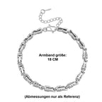 Klassisches Gliederarmband, S-Hakenverschluss mit Verlängerungskette, nickelfreies Messing, ca. 18-21 cm, Silberfarben