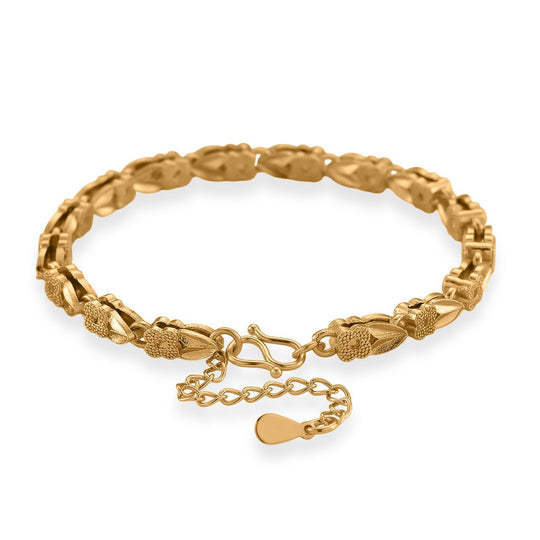 Klassisches Gliederarmband, S-Hakenverschluss mit Verlängerungskette, nickelfreies Messing, ca. 18-21 cm, Goldfarben