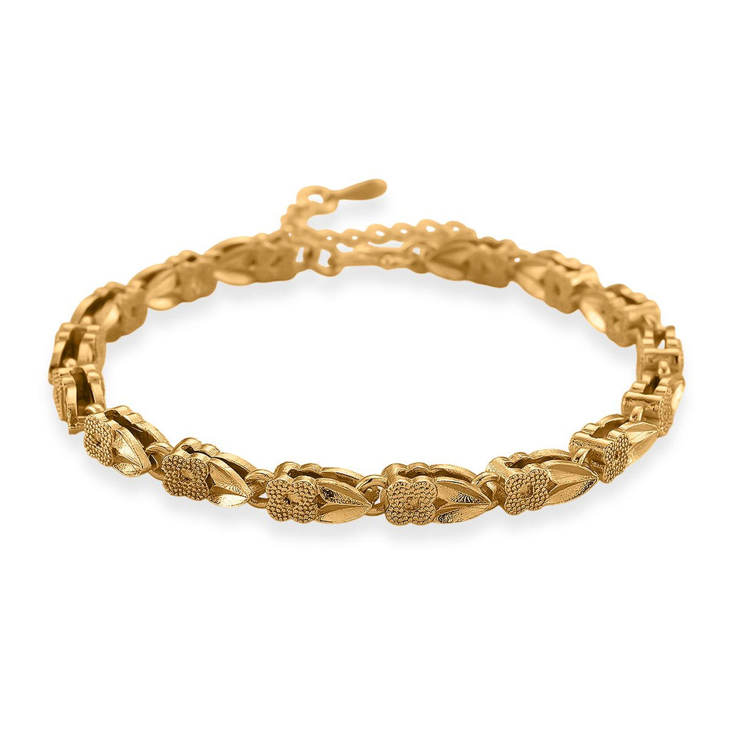 Klassisches Gliederarmband, S-Hakenverschluss mit Verlängerungskette, nickelfreies Messing, ca. 18-21 cm, Goldfarben