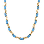 Blaue Howlit Halskette, ca. 45 cm + 5 cm Extender, gelb vergoldet ca. 250.00 ct
