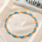 Blaue Howlit Halskette, ca. 45 cm + 5 cm Extender, gelb vergoldet ca. 250.00 ct
