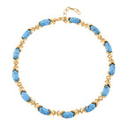 Blaue Howlit Halskette, ca. 45 cm + 5 cm Extender, gelb vergoldet ca. 250.00 ct