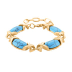 Blauer Howlit Armband, ca. 15.25 cm + 5 cm Extender, gelb vergoldet ca. 65.00 ct