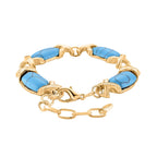 Blauer Howlit Armband, ca. 15.25 cm + 5 cm Extender, gelb vergoldet ca. 65.00 ct