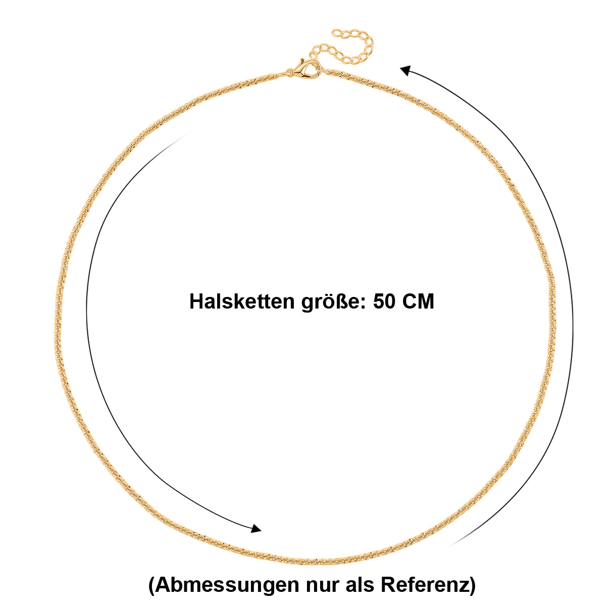 Funkel Halskette, Messing  Goldfarben ca. 50 cm