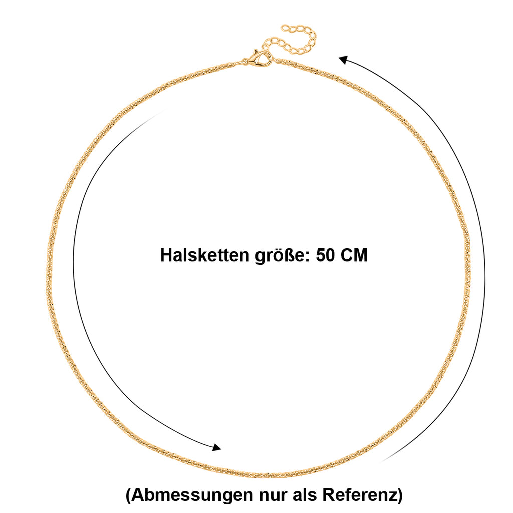 Funkel Halskette, Messing  Goldfarben ca. 50 cm