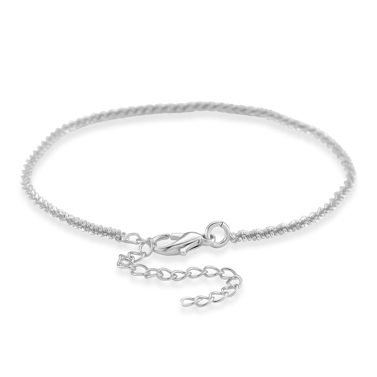 Funkel Armband, Messing Silberfarben ca. 19 cm