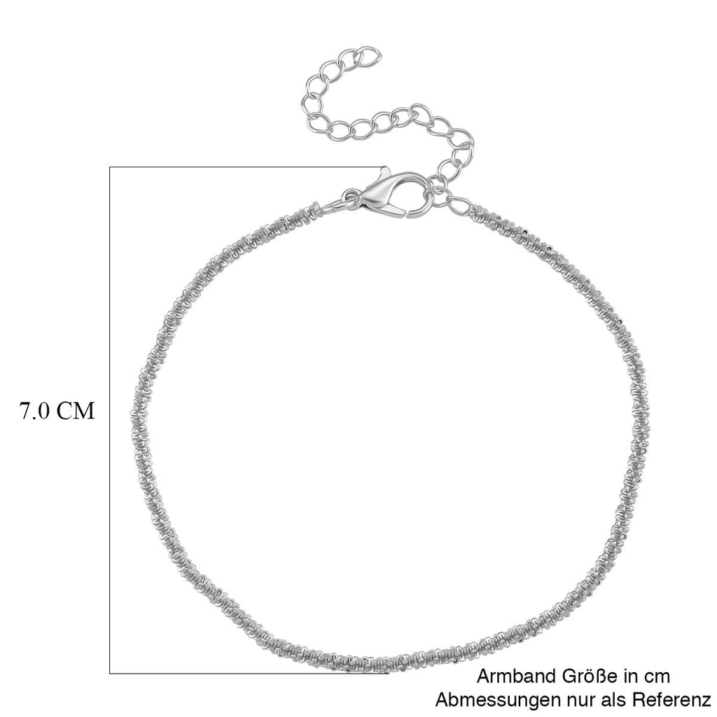 Funkel Armband, Messing Silberfarben ca. 19 cm