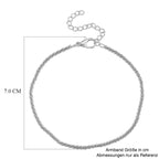 Funkel Armband, Messing Silberfarben ca. 19 cm