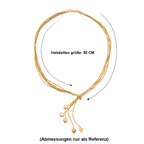 Lariat-Halskette mit Herz-Charms, nickelfreies Messing , ca. 50 cm
