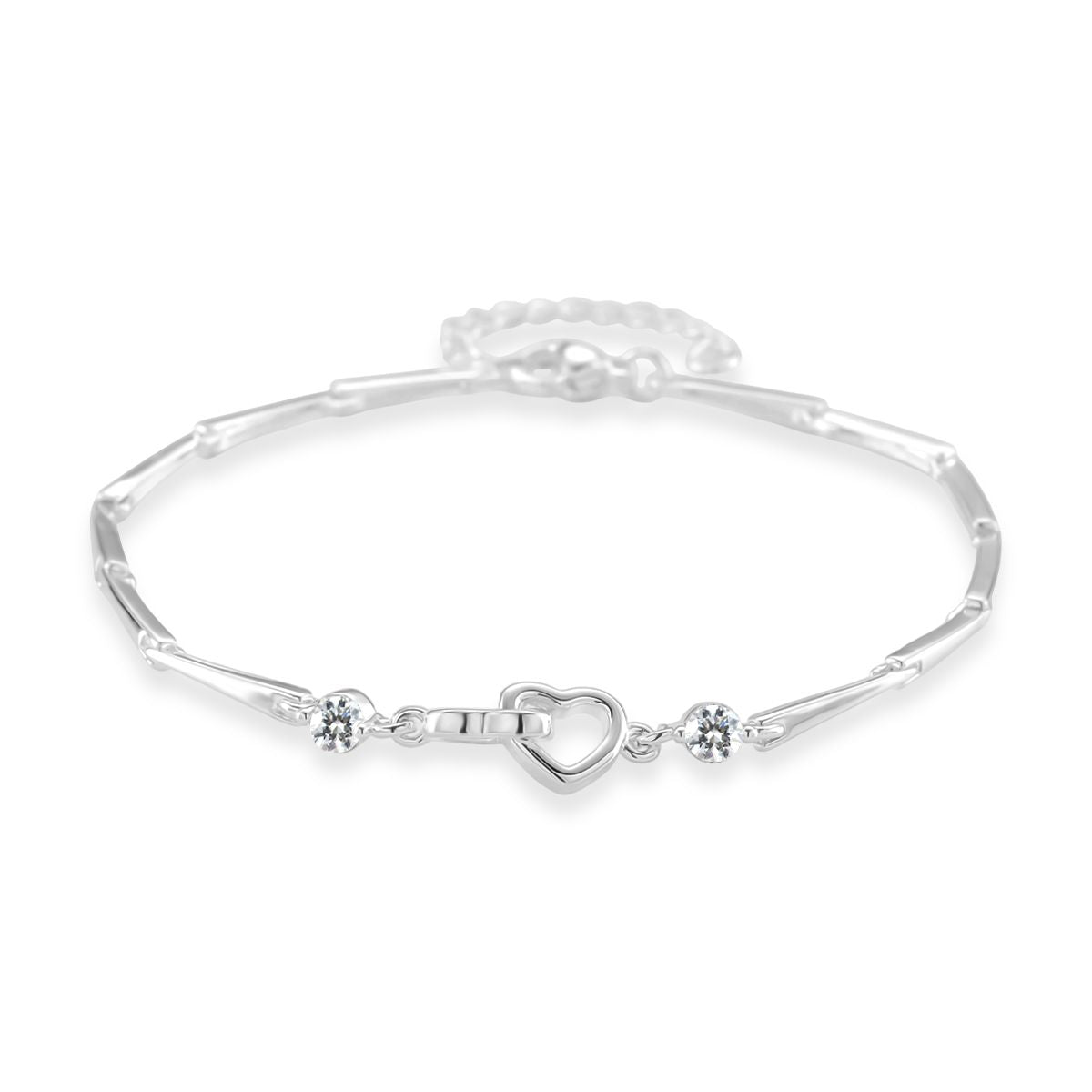 Weißer Kristall Armband ca. 19 cm Messing