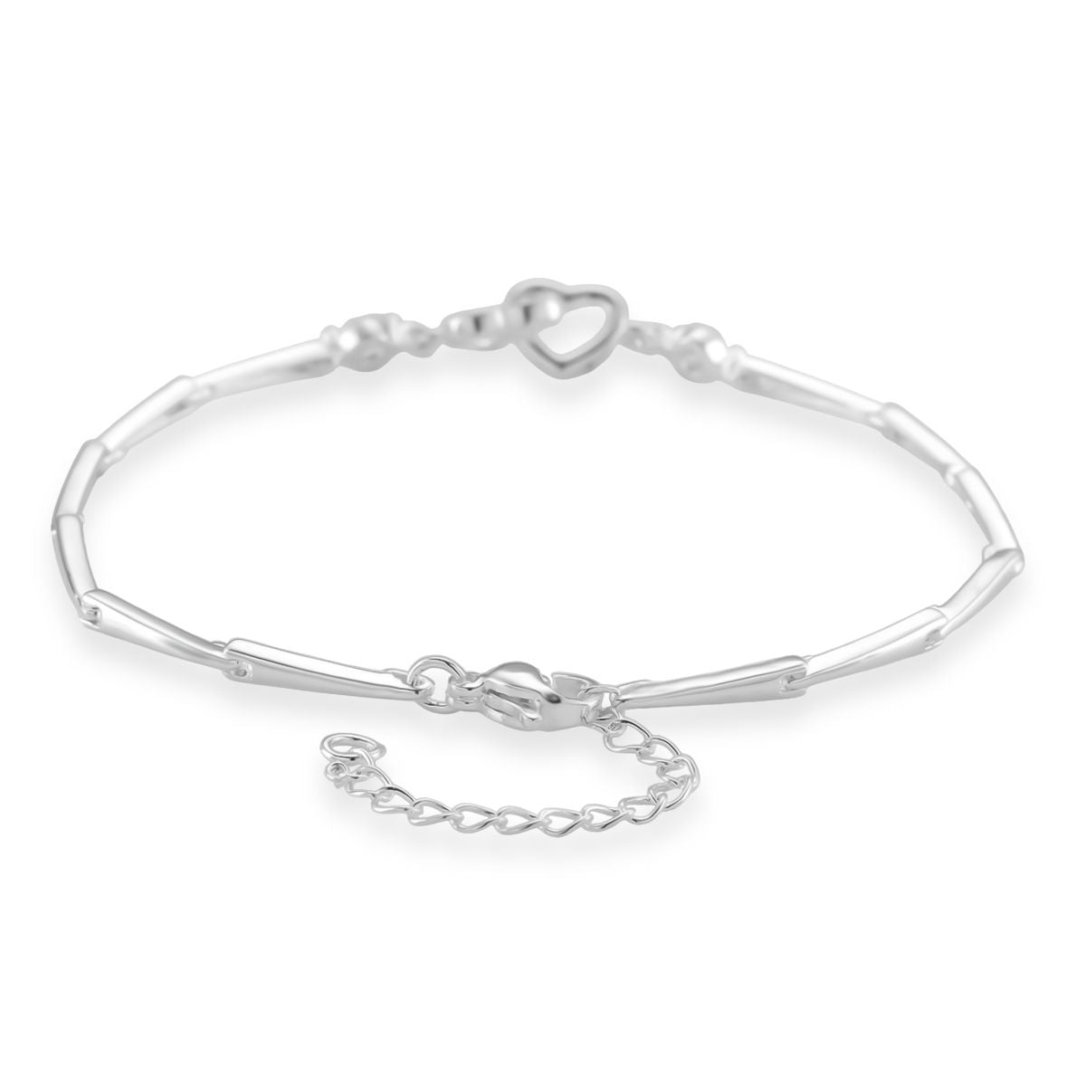 Weißer Kristall Armband ca. 19 cm Messing