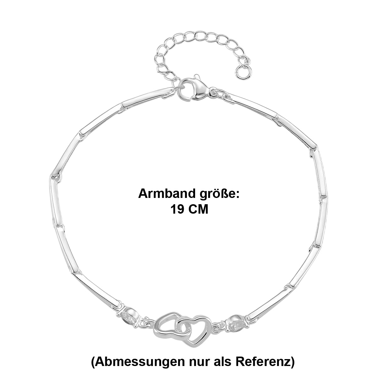 Weißer Kristall Armband ca. 19 cm Messing
