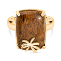 EVER TRUE - Skript Stein Ring, Nickelfreies Messing goldfarben, (Größe 16.00) ca. 11.77 ct