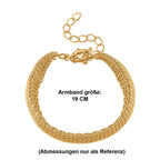 Cuff-Armband im Mesh-Design, Nickelfreies Messing, ca. 19 cm mit 5 cm extender, Goldfarben