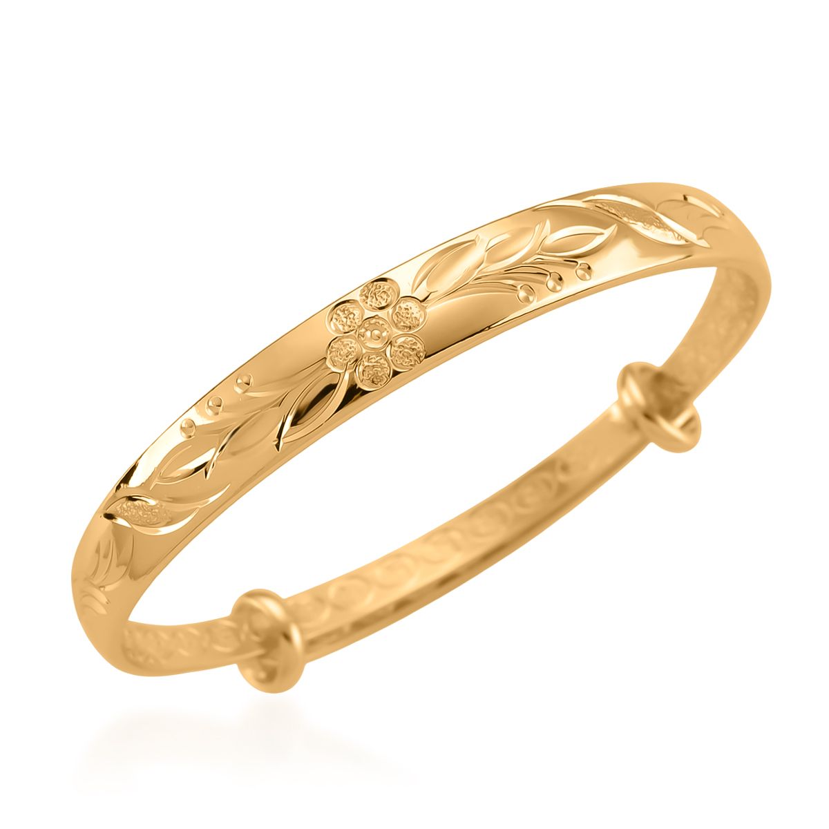 Flexibler Armreif, Klassischer Bangle Still, Messing, Goldfarben