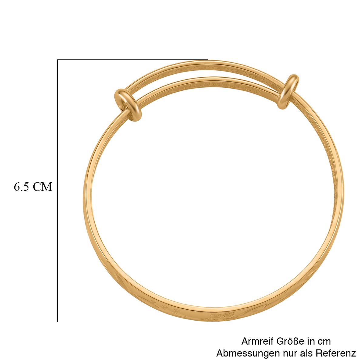 Flexibler Armreif, Klassischer Bangle Still, Messing, Goldfarben