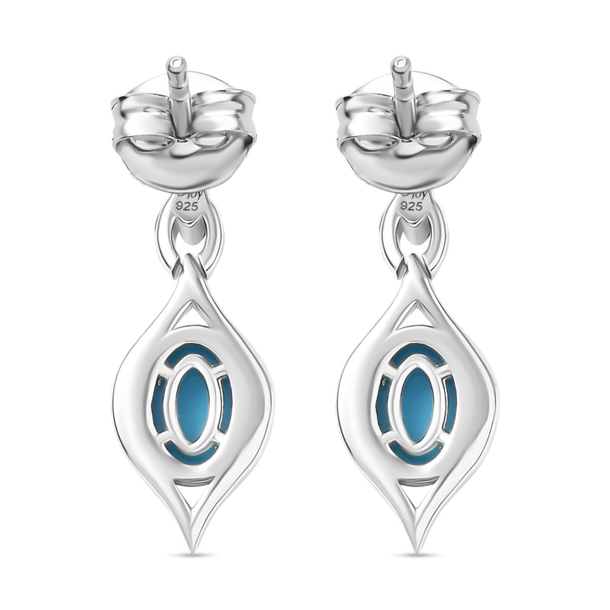 D joy AA Sleeping Beauty Türkis Ohrringe 925 Silber rhodiniert ca. 1,32 ct.