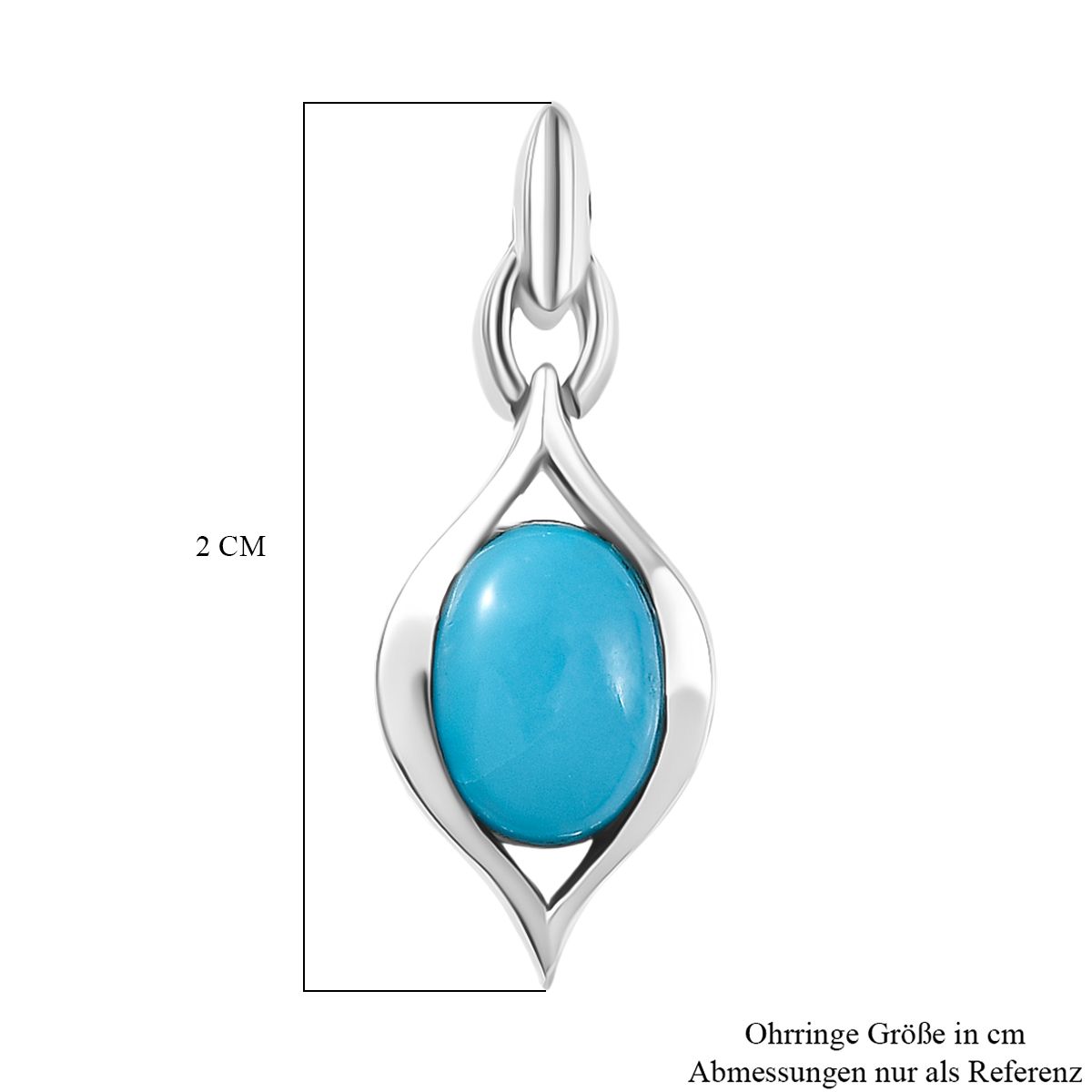 D joy AA Sleeping Beauty Türkis Ohrringe 925 Silber rhodiniert ca. 1,32 ct.