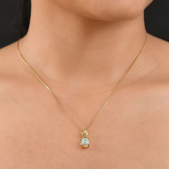 AA Natürlicher, äthiopischer Welo Opal, Tsavorite Granat Anhänger 925 Silber vergoldet ca. 1.40 ct