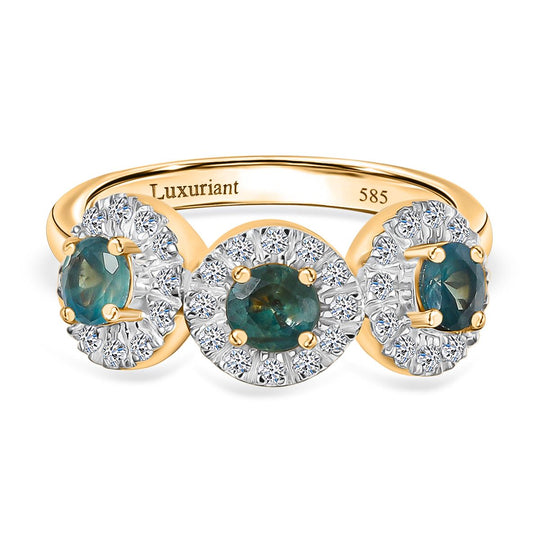 Luxuriant - AAA Alexandrit, Lab Grown Diamant Ring 585 Gold (Größe 17.00) ca. 1.20 ct