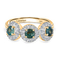 Luxuriant - AAA Alexandrit, Lab Grown Diamant Ring 585 Gold (Größe 18.00) ca. 1.20 ct