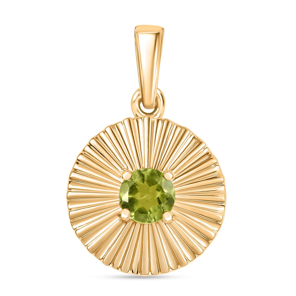 Natürlicher Peridot Anhänger, 925 Silber vergoldet ca. 0,54 ct.
