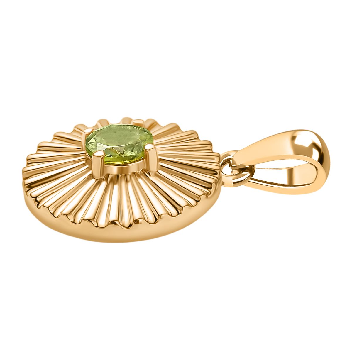 Natürlicher Peridot Anhänger, 925 Silber vergoldet ca. 0,54 ct.