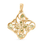 Peridot, Weißer Zirkon Anhänger 925 Silber vergoldet ca. 1.30 ct