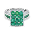 D'Joy AA Smaragd Ring 925 Silber rhodiniert (Größe 17.00) ca. 3,15 ct