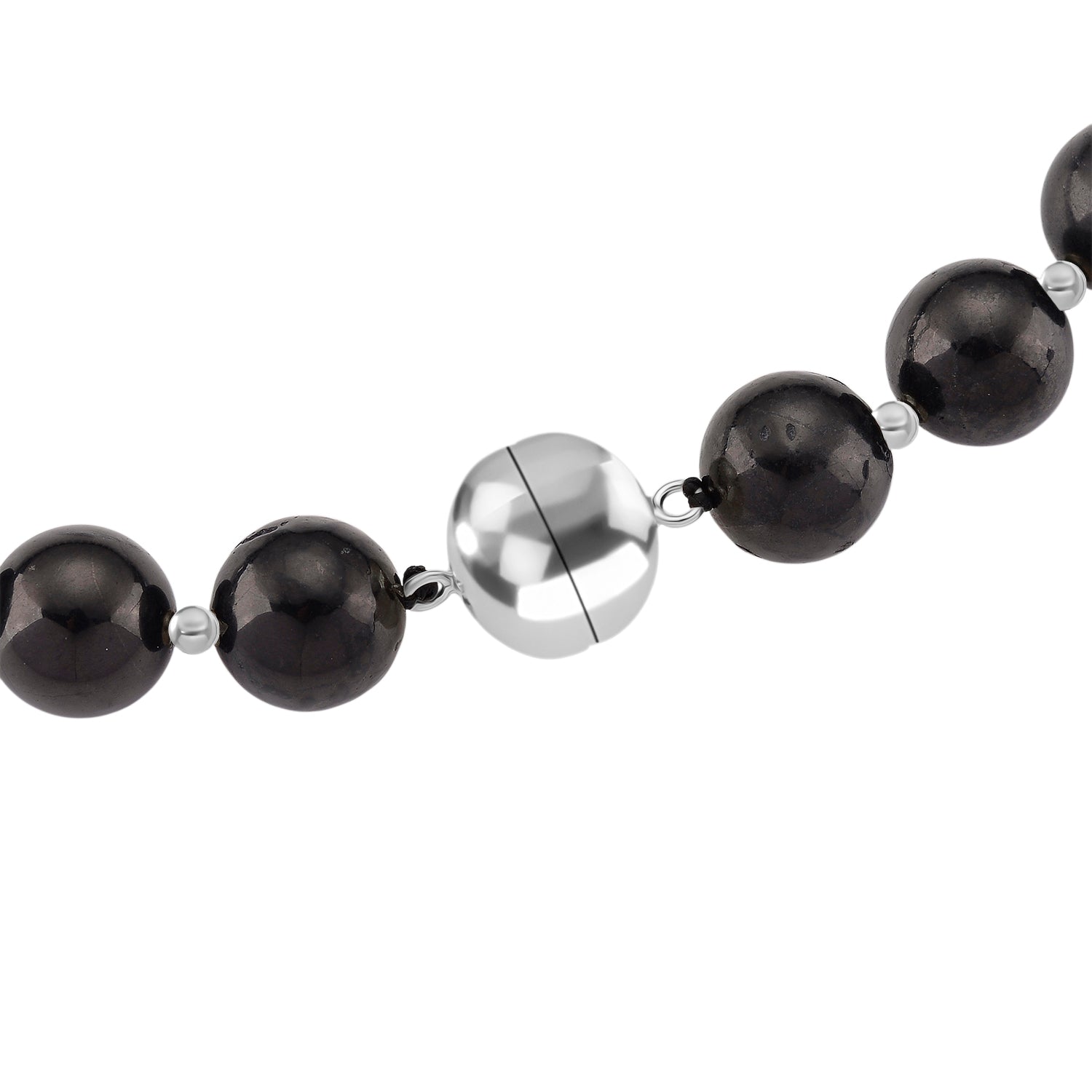 Shungit Halskette ca. 50 cm 925 Silber rhodiniert ca. 412.50 ct