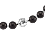Shungit Halskette ca. 50 cm 925 Silber rhodiniert ca. 412.50 ct