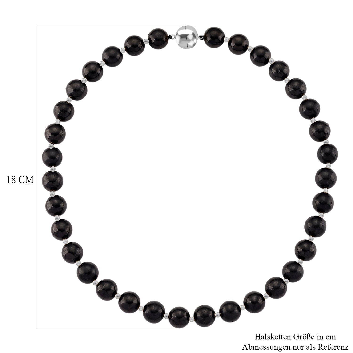 Shungit Halskette ca. 50 cm 925 Silber rhodiniert ca. 412.50 ct