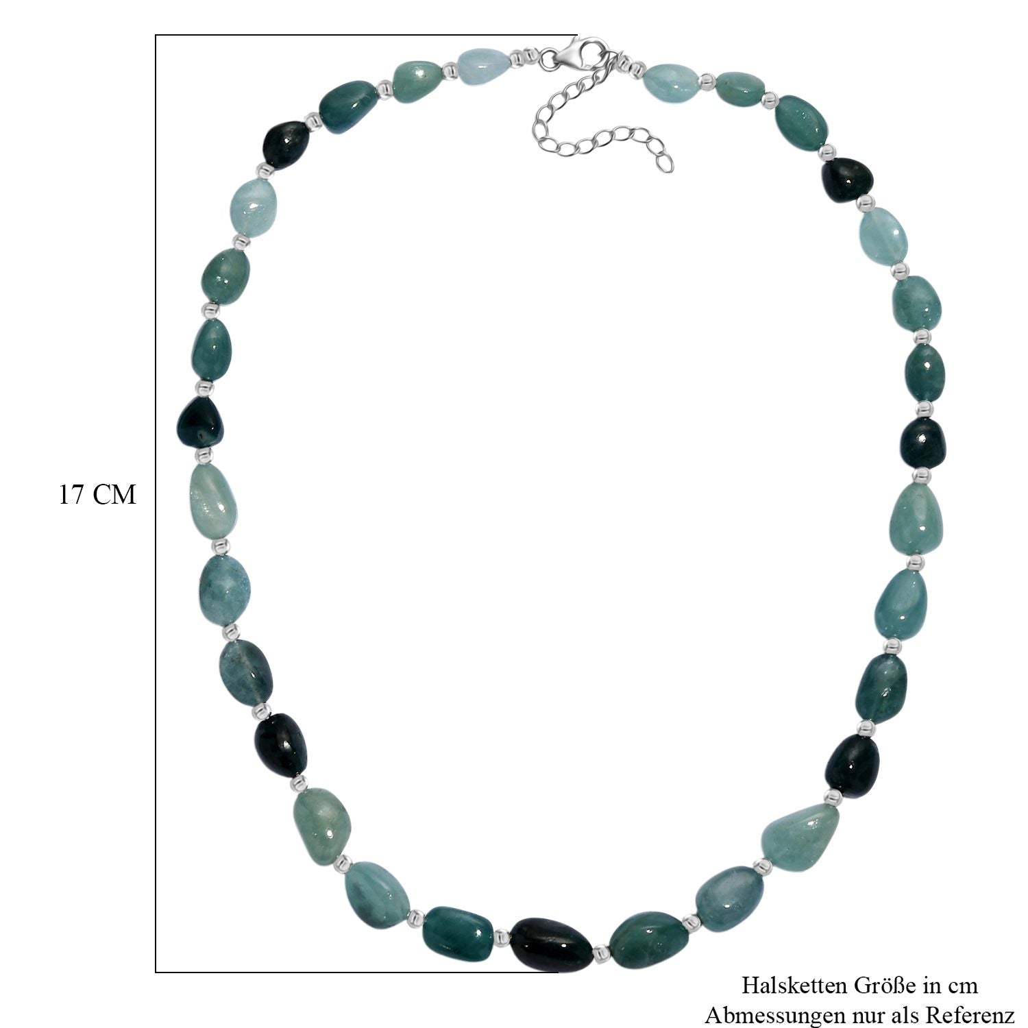 EXTREM SELTEN - Grandidierit Halskette ca. 45 cm 925 Silber rhodiniert ca. 167.00 ct