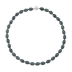Natürlicher Olmek Jadeit Halskette ca. 50 cm 925 Silber Rhodiniert ca. 350,00 ct.