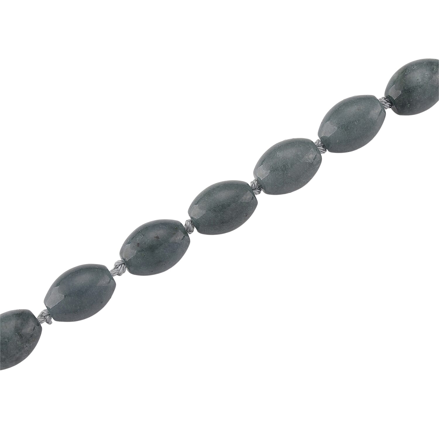 Natürlicher Olmek Jadeit Halskette ca. 50 cm 925 Silber Rhodiniert ca. 350,00 ct.