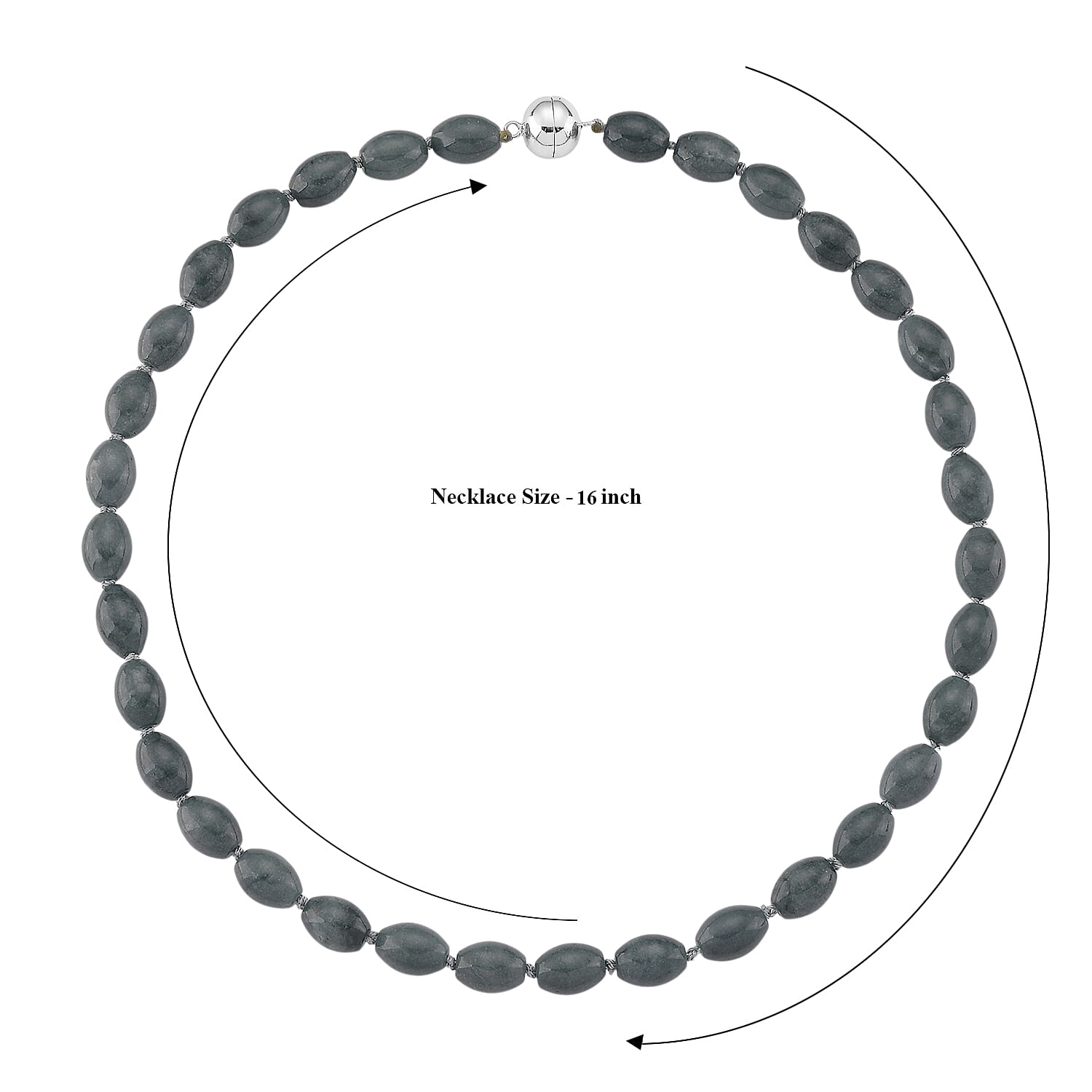 Natürlicher Olmek Jadeit Halskette ca. 50 cm 925 Silber Rhodiniert ca. 350,00 ct.