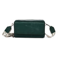 Crossbody-Tasche mit RFID-Schutz und Muster-Schulterriemen, 19x6x11cm, Grün