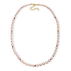 Premium Pfirsich-Süßwasser Perle, Rubellit Halskette ca. 45 cm 925 Silber 750 Gelbgold vermeil 170.70 ct