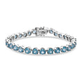 AA Blauer Zirkon Armband ca. 20 cm 925 Silber rhodiniert ca. 26,37 ct.