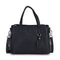 Crossbody Tasche aus 100% echtem Leder mit Henkel und Schulterriemen, 24x11,5x18cm, Dunkelblau