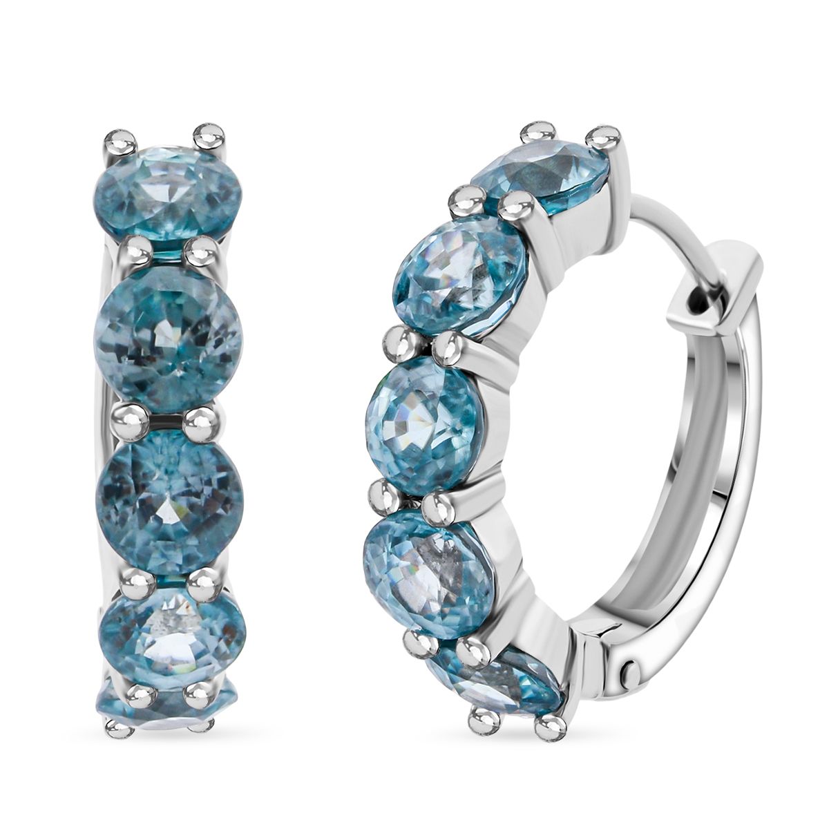 AA Blauer Zirkon Ohrringe 925 Silber rhodiniert ca. 8,29 ct.