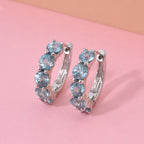 AA Blauer Zirkon Ohrringe 925 Silber rhodiniert ca. 8,29 ct.
