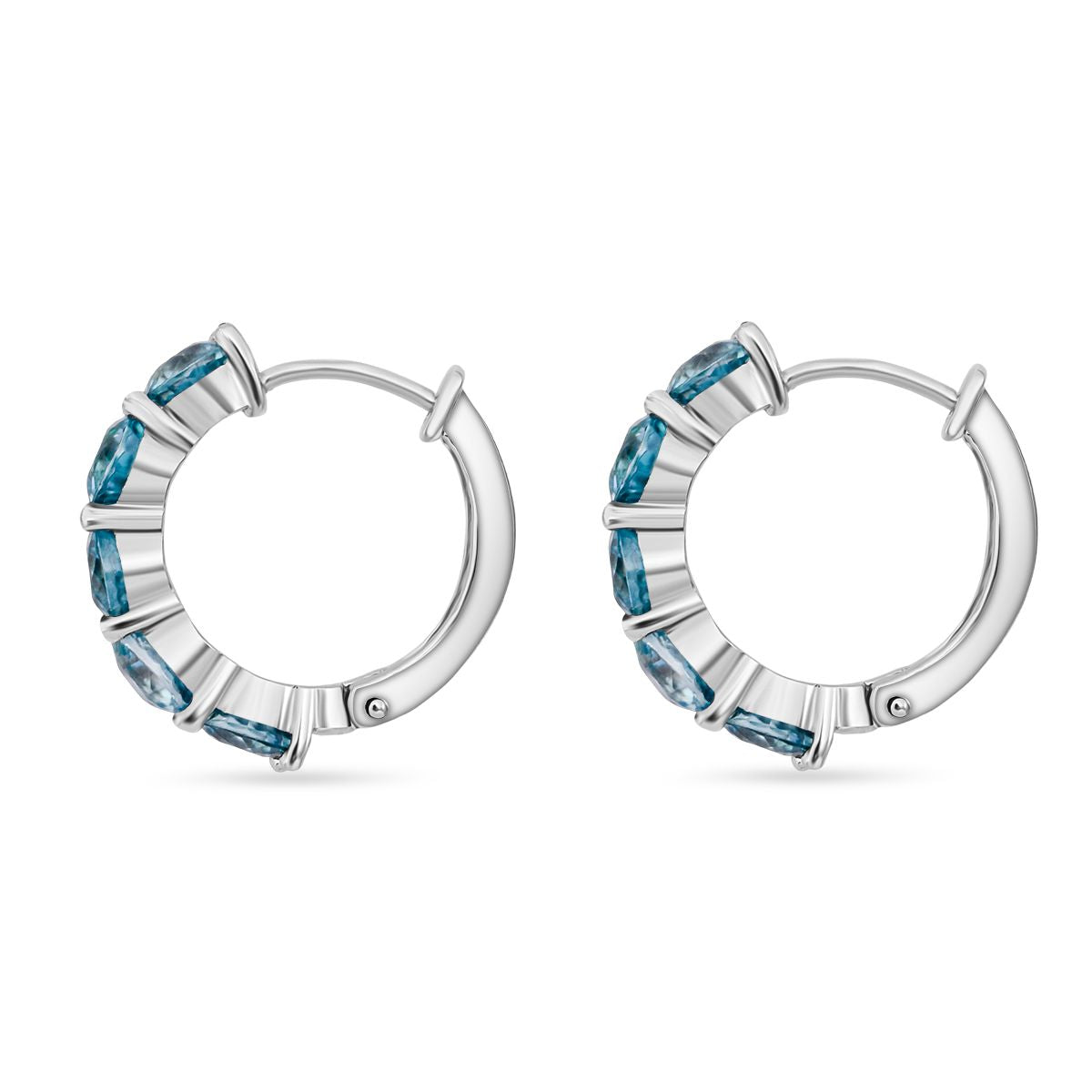 AA Blauer Zirkon Ohrringe 925 Silber rhodiniert ca. 8,29 ct.