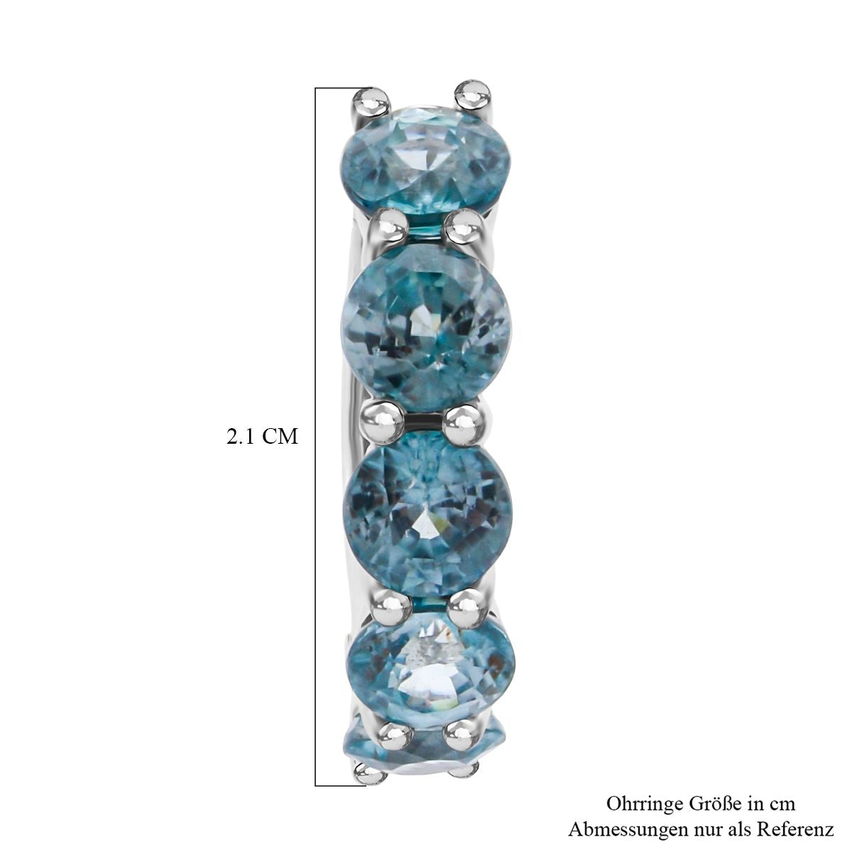 AA Blauer Zirkon Ohrringe 925 Silber rhodiniert ca. 8,29 ct.