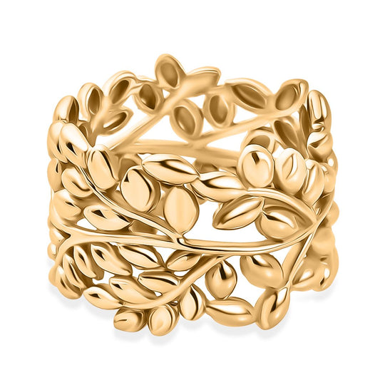 Designer Inspirierter- Blatt Ring, Rosegoldfarben (Größe 18.00) ca. 5,62g